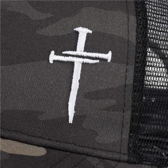 Christian cross trucker hat for men women faith snapback adjustable mesh cap - Picture 3 of 8